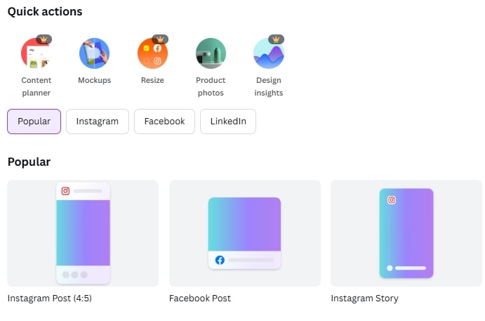 Canva Pre-Selected Choices